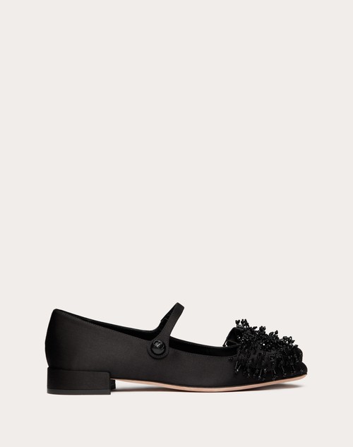 Valentino BALLERINA VALENTINO GARAVANI BOWJANE MARY-JANE DE SATÉN CON FLECOS DE LENTEJUELAS Y TACÓN DE 20 MM