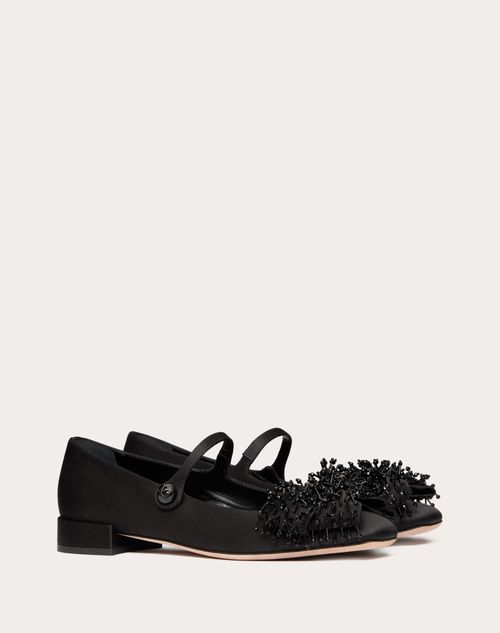 Valentino BALLERINA VALENTINO GARAVANI BOWJANE MARY-JANE DE SATÉN CON FLECOS DE LENTEJUELAS Y TACÓN DE 20 MM Oferta exclusiva