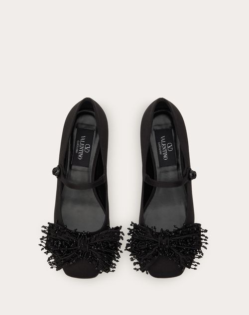 Valentino BALLERINA VALENTINO GARAVANI BOWJANE MARY-JANE DE SATÉN CON FLECOS DE LENTEJUELAS Y TACÓN DE 20 MM Oferta exclusiva
