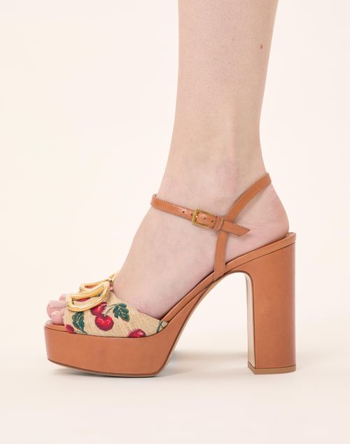 Valentino SANDALIAS CON PLATAFORMA Y MOTIVO CHERRYFIC VLOGO SIGNATURE 115MM Ofertas especiales