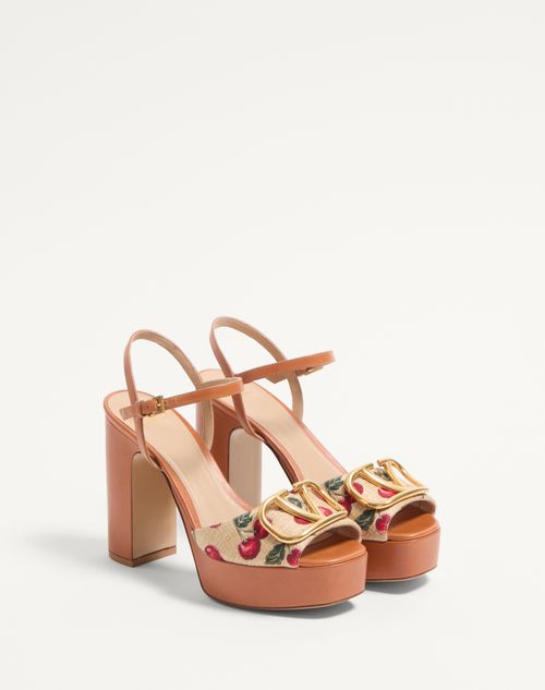 Valentino SANDALIAS CON PLATAFORMA Y MOTIVO CHERRYFIC VLOGO SIGNATURE 115MM Ofertas especiales