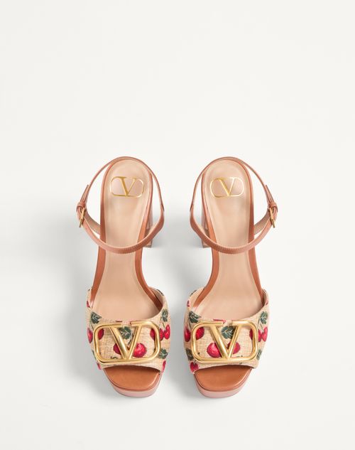 Valentino SANDALIAS CON PLATAFORMA Y MOTIVO CHERRYFIC VLOGO SIGNATURE 115MM Ofertas especiales