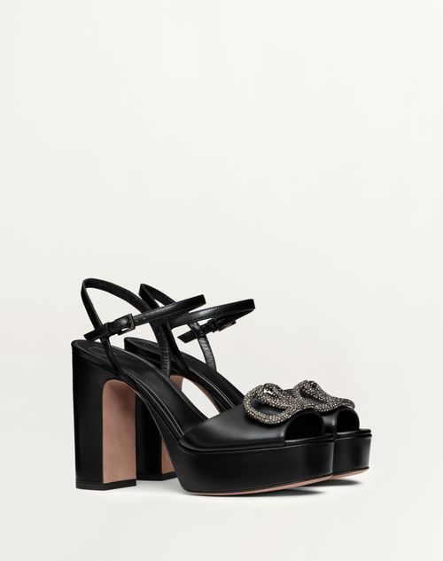 Valentino SANDALIAS CON PLATAFORMA VLOGO SIGNATURE DE CUERO DE BECERRO CON TACÓN DE 115 MM Grandes ahorros