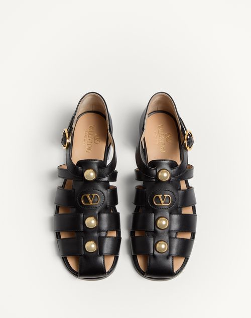 Valentino SANDALIAS DE PESCADOR VLOGO SIGNATURE DE CUERO DE BECERRO CON TACÓN DE 20 MM Rebajas de fin de temporada