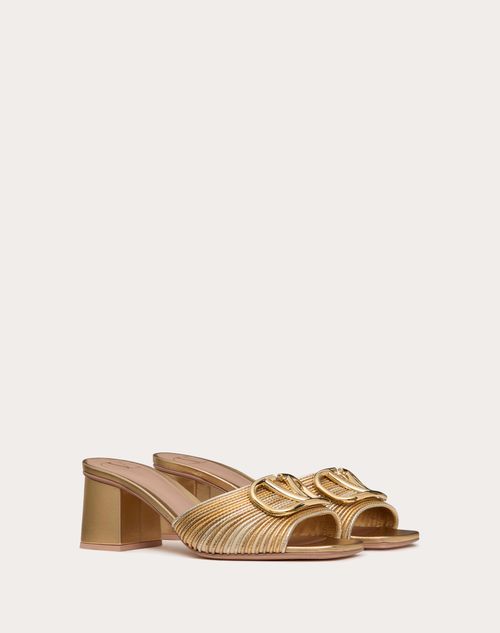 Valentino SANDALIAS SIN TALÓN VLOGO SIGNATURE METÁLICO CON BORDADO CORNELY Y TACÓN DE 60 MM En línea