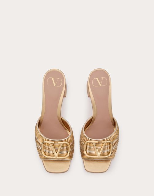 Valentino SANDALIAS SIN TALÓN VLOGO SIGNATURE METÁLICO CON BORDADO CORNELY Y TACÓN DE 60 MM En línea