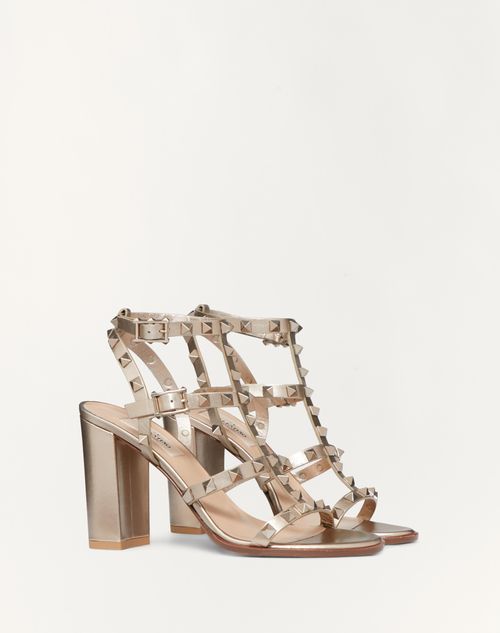 Valentino SANDALIAS ROCKSTUD DE PIEL DE BECERRO METALIZADA CON TIRAS Y TACÓN DE 90MM Outlet