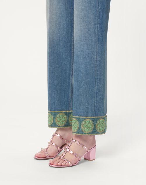 Valentino SANDALIA SIN TALÓN ROCKSTUD DE CUERO NAPA LAMINADO CON TACÓN DE 60 MM Outlet online