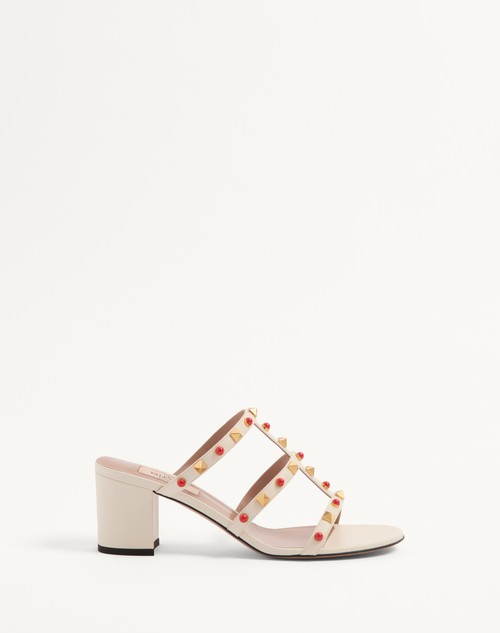 Valentino SANDALIA SIN TALÓN ROCKSTUD DE CUERO DE BECERRO CON CABUJONES Y TACÓN DE 60 MM