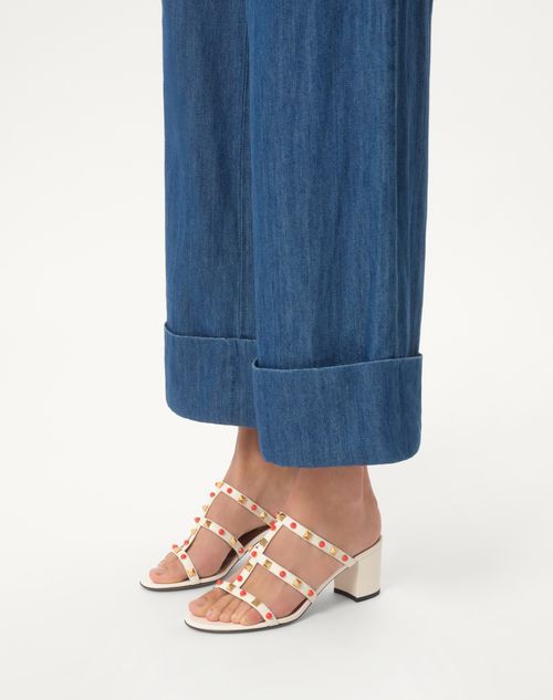 Valentino SANDALIA SIN TALÓN ROCKSTUD DE CUERO DE BECERRO CON CABUJONES Y TACÓN DE 60 MM Rebajas