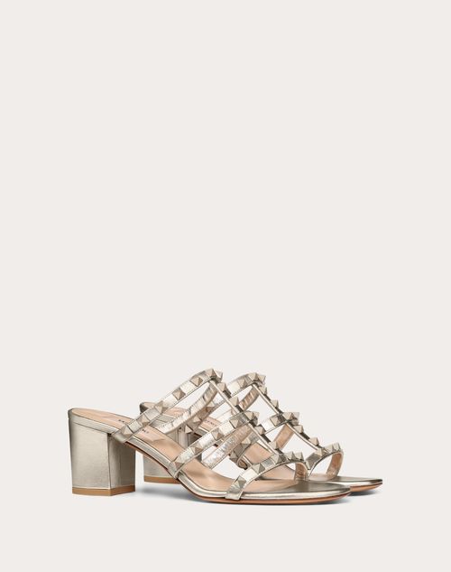 Valentino SANDALIAS DE PALA ROCKSTUD DE PIEL DE BECERRO METALIZADA CON TACÓN DE 60 MM Gran oferta
