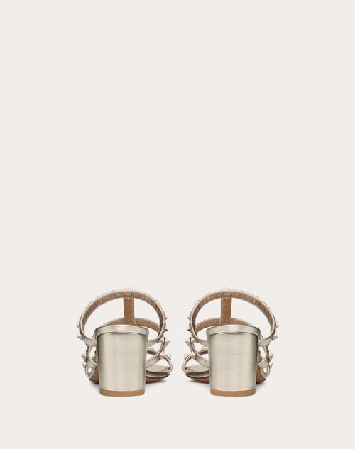 Valentino SANDALIAS DE PALA ROCKSTUD DE PIEL DE BECERRO METALIZADA CON TACÓN DE 60 MM Gran oferta