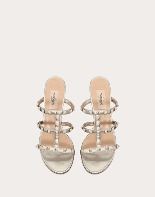Valentino SANDALIAS DE PALA ROCKSTUD DE PIEL DE BECERRO METALIZADA CON TACÓN DE 60 MM Gran oferta