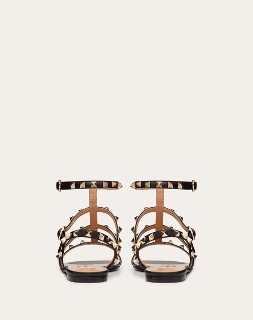 Valentino SANDALIAS PLANAS ROCKSTUD DE PIEL DE BECERRO CON TIRAS Ventas relámpago