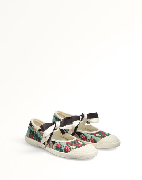 Valentino ZAPATILLAS BALLERINAS BAY BY BAY DE TELA JACQUARD CON BORDADO FLORAL Rebajas online