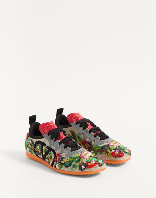 Valentino ZAPATILLA CHROMATHON DE LONA CON BORDADO FLORAL COMPRAR AHORA