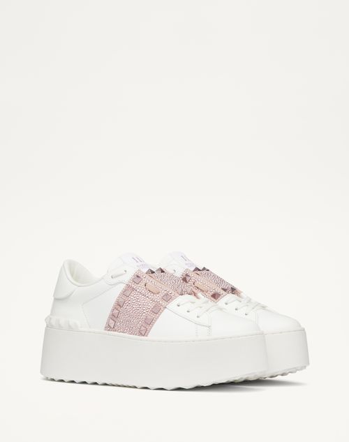 Valentino ZAPATILLA DEPORTIVA FLATFORM ROCKSTUD UNTITLED DE CUERO DE BECERRO CON MICROTACHUELAS Oferta especial de fábrica