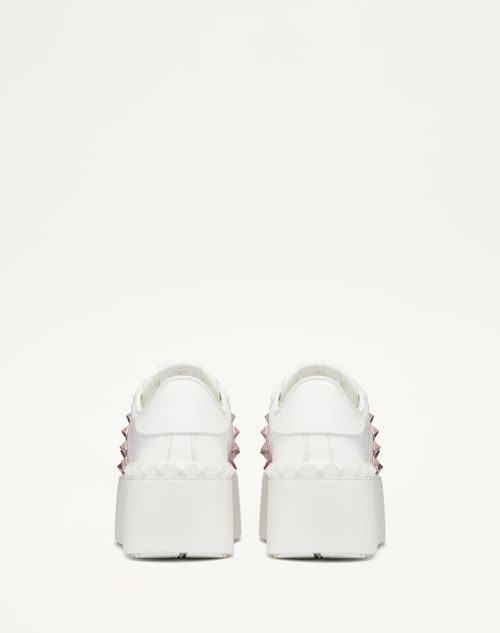 Valentino ZAPATILLA DEPORTIVA FLATFORM ROCKSTUD UNTITLED DE CUERO DE BECERRO CON MICROTACHUELAS Oferta especial de fábrica