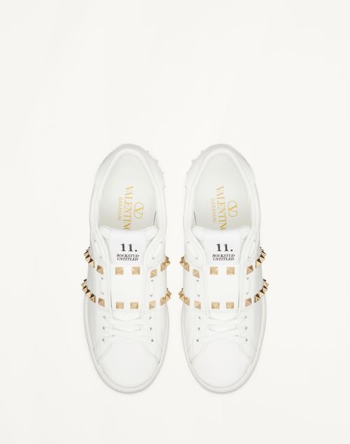 Valentino ZAPATILLA DEPORTIVA OPEN DISCO DE CUERO DE BECERRO CON TACÓN EN CUÑA DE 85 MM Tienda de fábrica