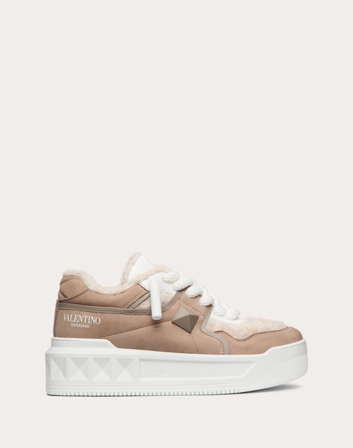 Valentino ZAPATILLAS DEPORTIVAS ONE STUD XL DE NOBUK Y LANA