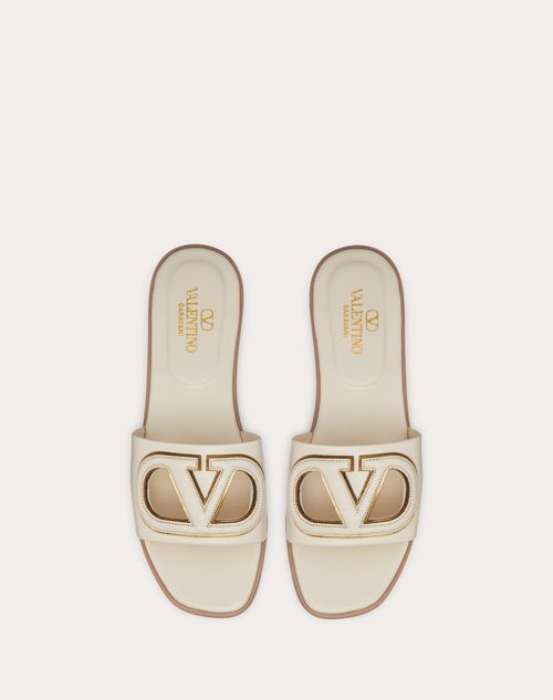 Valentino SANDALIA SIN TALÓN DE CUERO DE BECERRO CON EL VLOGO CALADO Descuento por venta flash