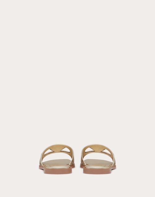 Valentino SANDALIA SIN TALÓN DE CUERO NAPA LAMINADO CON EL VLOGO CALADO Ofertas especiales