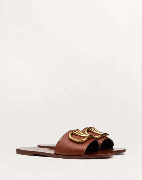 Valentino SANDALIAS DE PALA VLOGO SIGNATURE DE CUERO DE VACA GRANULADO CON ACCESORIO Grandes ahorros