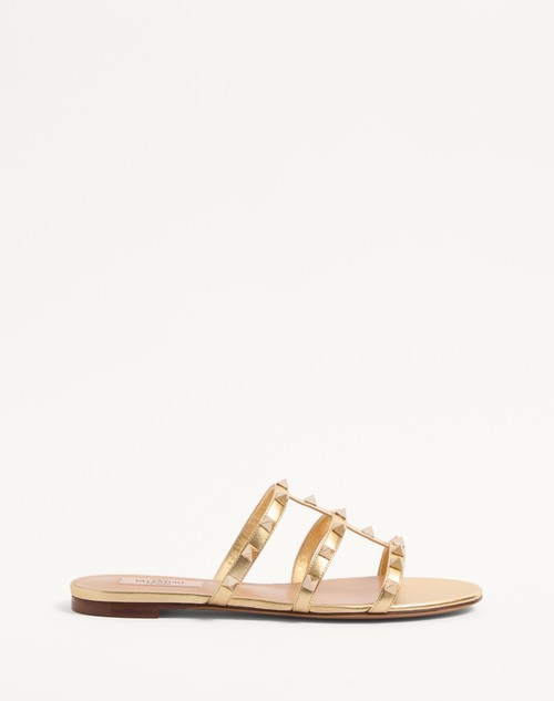 Valentino SANDALIA SIN TALÓN ROCKSTUD DE CUERO NAPA LAMINADO Precio ultrabajo