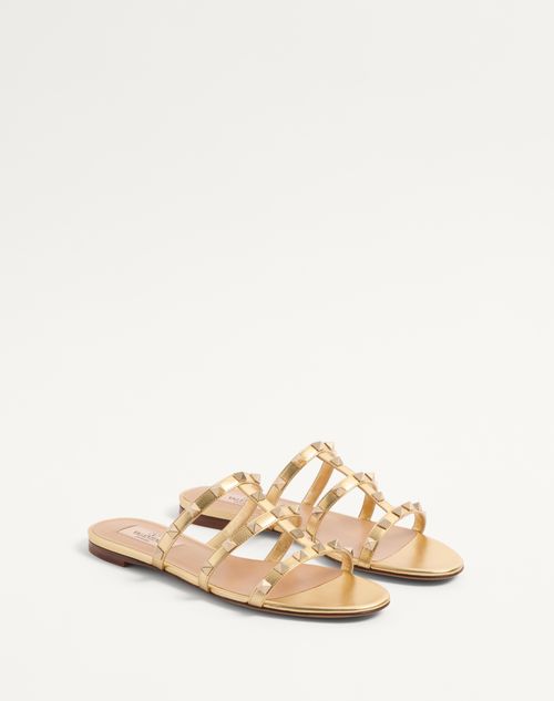 Valentino SANDALIA SIN TALÓN ROCKSTUD DE CUERO NAPA LAMINADO Precio ultrabajo