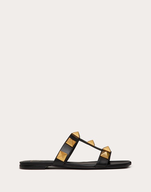 Valentino SANDALIAS DE PALA PLANAS ROMAN STUD DE PIEL DE BECERRO