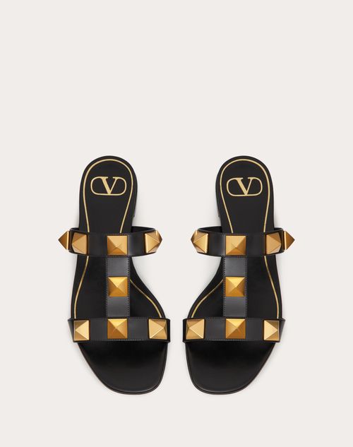 Valentino SANDALIAS DE PALA PLANAS ROMAN STUD DE PIEL DE BECERRO Outlet online