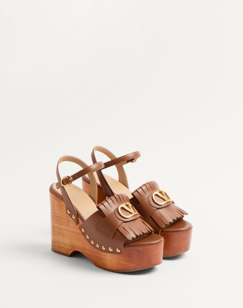 Valentino SUECO VLOGO SIGNATURE DE CUERO DE BECERRO CON FLECOS Y TACÓN DE 120 MM Rebajas