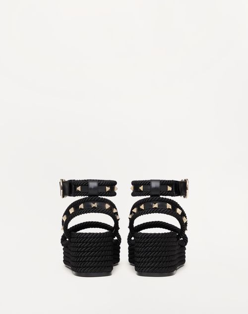 Valentino SANDALIA ROCKSTUD FLATFORM DE CUERO DE BECERRO CON TACÓN DE 45 MM Gran oferta