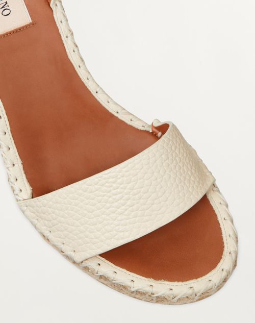 Valentino SANDALIAS DE CUÑA ROCKSTUD DOUBLE DE PIEL DE BECERRO GRANULADA CON TACÓN DE 105 MM Ventas relámpago