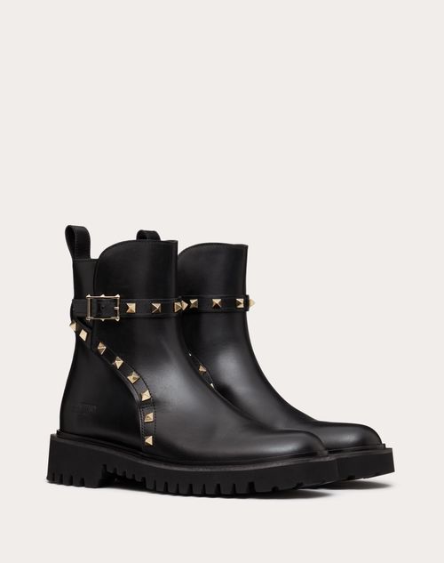 Valentino BOTA AL TOBILLO ROCKSTUD DE CUERO DE BECERRO CON TACÓN DE 90 MM Últimos 3 días