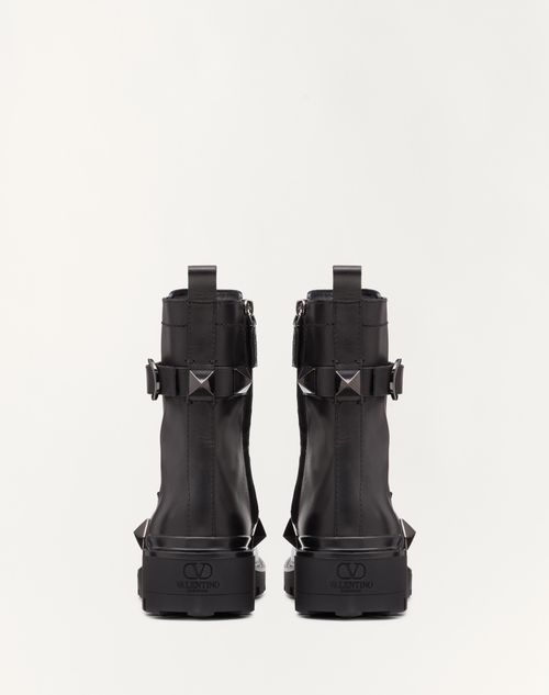 Valentino BOTAS MILITARES ROMAN STUD DE PIEL DE BECERRO CON TACHUELAS EN EL MISMO TONO Y TACÓN DE 40 MM ÚLTIMAS EDICIONES