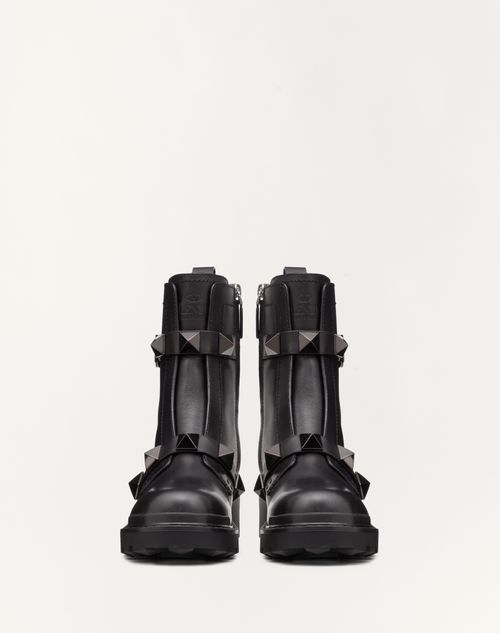 Valentino BOTAS MILITARES ROMAN STUD DE PIEL DE BECERRO CON TACHUELAS EN EL MISMO TONO Y TACÓN DE 40 MM ÚLTIMAS EDICIONES