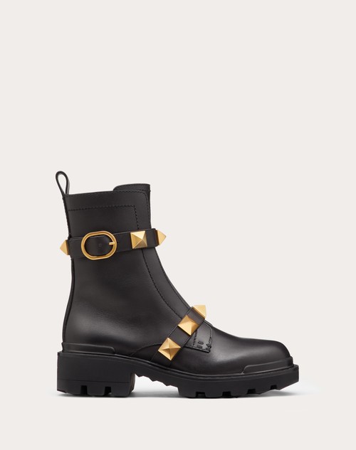 Valentino BOTAS MILITARES ROMAN STUD DE PIEL DE BECERRO CON TACÓN DE 40 MM