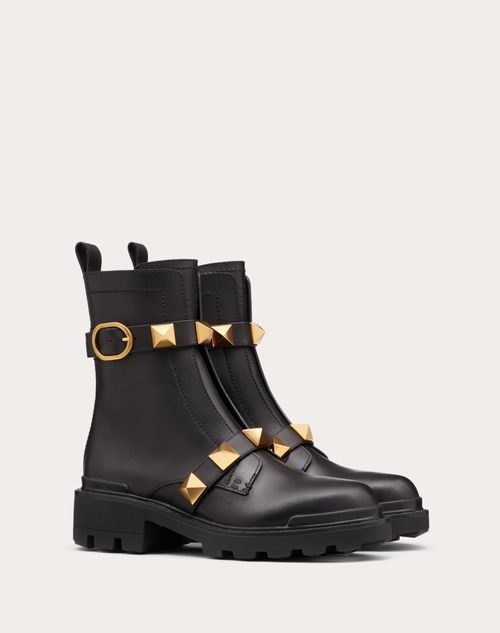 Valentino BOTAS MILITARES ROMAN STUD DE PIEL DE BECERRO CON TACÓN DE 40 MM Últimos 2 días