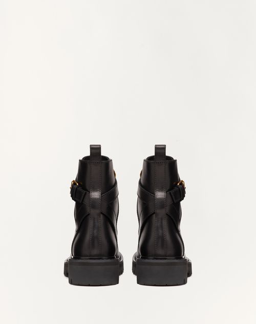 Valentino BOTAS TIPO MILITAR VLOGO SIGNATURE DE PIEL DE BECERRO CON TACÓN DE 35 MM Último día