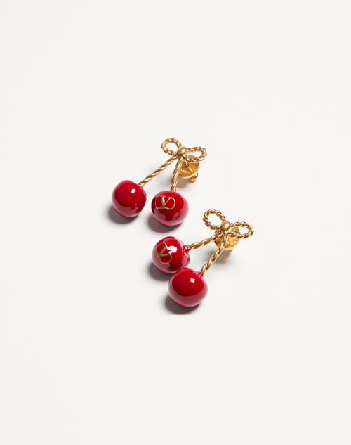 Valentino ARETES CHEZ VALENTINO CHERRYFIC DE METAL Y ESMALTE Precio de fábrica