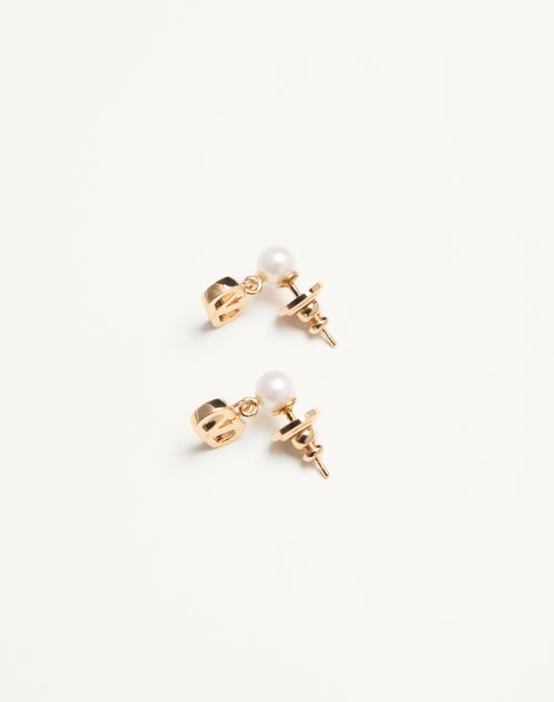 Valentino PENDIENTES VLOGO SIGNATURE DE METAL Y PERLAS Solo hoy