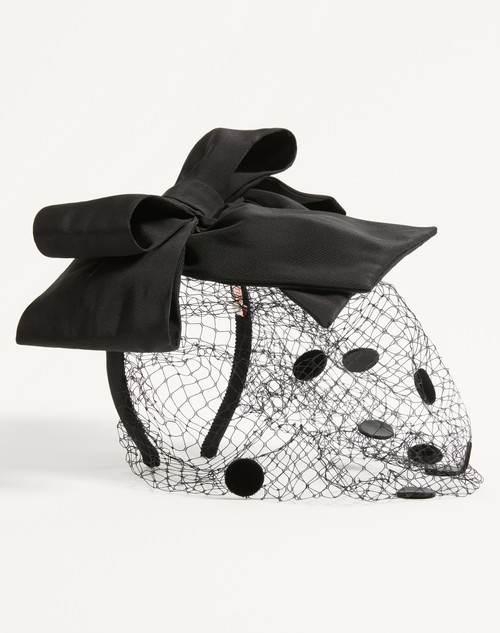 Valentino CINTA PARA EL CABELLO CON MOÑO Y VELO VLOGO SIGNATURE DE VISCOSA SEDA Y TERCIOPELO Grandes ahorros