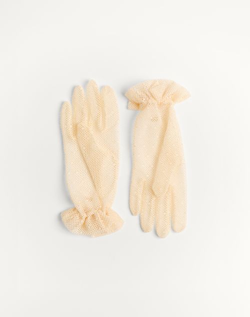 Valentino GUANTES VLOGO SIGNATURE DE ALGODÓN Y TUL Rebajas de fin de temporada