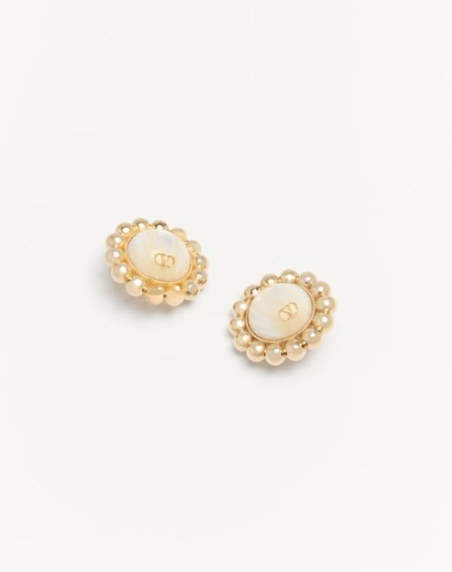 Valentino ARETES PAS PLUS DE METAL Y PERLA Último día