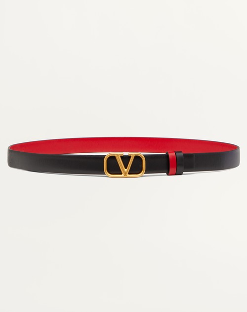 Valentino CINTURÓN REVERSIBLE VLOGO SIGNATURE DE PIEL DE BECERRO BRILLANTE DE 20 MM