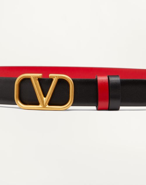 Valentino CINTURÓN REVERSIBLE VLOGO SIGNATURE DE PIEL DE BECERRO BRILLANTE DE 20 MM Oferta especial de fábrica
