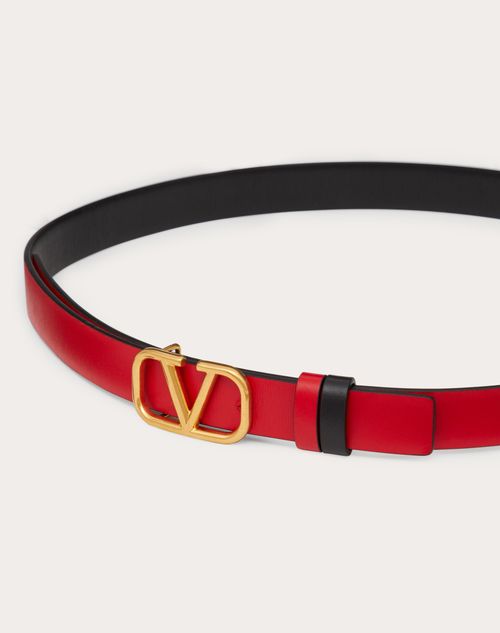 Valentino CINTURÓN REVERSIBLE VLOGO SIGNATURE DE PIEL DE BECERRO BRILLANTE DE 20 MM Promoción trimestral