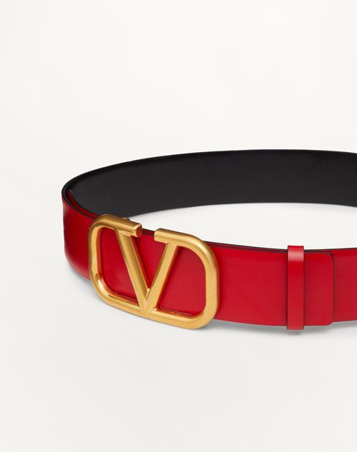 Valentino CINTURÓN REVERSIBLE VLOGO SIGNATURE DE PIEL DE BECERRO BRILLANTE DE 40 MM Superdescuento