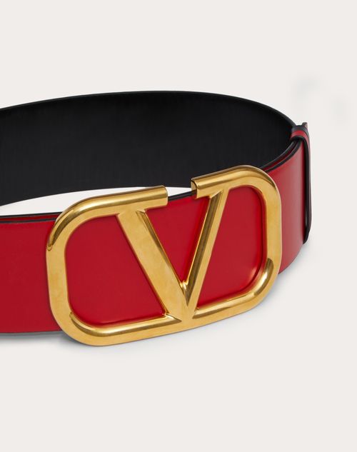 Valentino CINTURÓN REVERSIBLE VLOGO SIGNATURE DE PIEL DE BECERRO BRILLANTE DE 70 MM En oferta